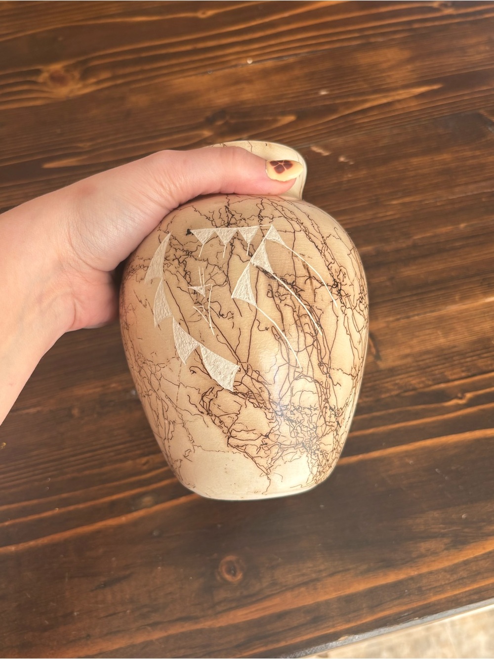 Horsehair Pottery Native American Vase